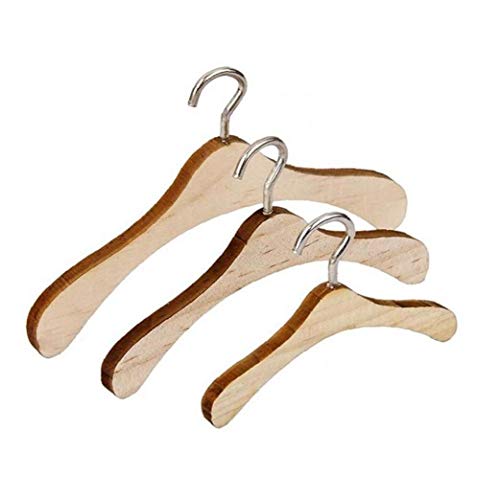 AMOYER 10pcs 1/3 muñecas de Accesorios Mini Percha de Madera bebé de Ropa Perchas Ropa Accesorios
