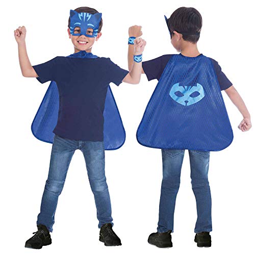 amscan 10132445 Juego de disfraz de capa azul con diseño de PJ Masks Catboy, 4-8 años-1 pieza