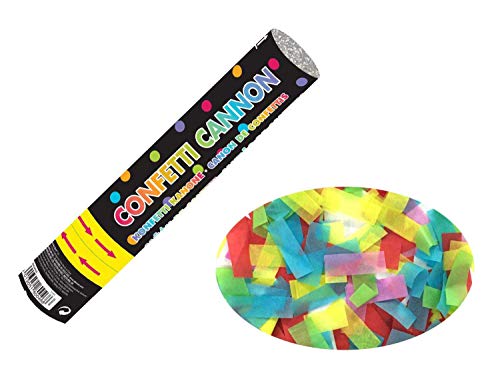 amscan- Colorful Paper Party Confetti Cannon 24cm-1 Pc. Cañón de confeti de papel colorido 24 cm - 1 unidad, Multicolor (11012154)