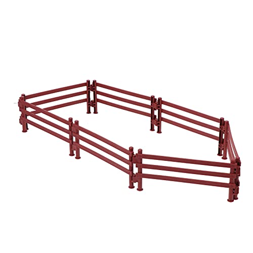 Angoily 20 Piezas de Juguetes Cercas para Caballos Accesorios para Cercas Juego de Juegos Mini Cercas de Plástico para Jardín Juguetes Animales de Granja Caballos Figuritas Paneles para
