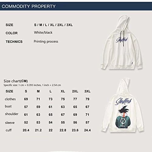 Anime Hoodie Hombres/Mujeres Sweashirt 3D Pullover Cálido Marca Niños Goku Pocket Hip Hop Streetwear Funny Coat (Color : Black, Size : M)