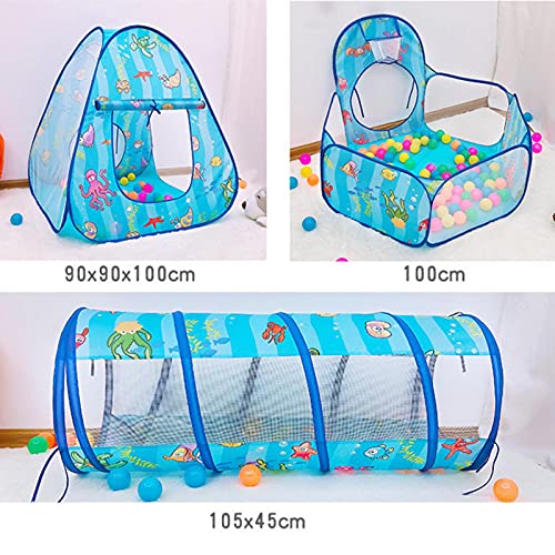 arthomer Tienda De Campaña para Niños Casa De La Tienda De Juegos De Tres Uno Casa De Juguete Plegable Casa De Juegos para Niños Rastreo De Rompecabezas Piscina De Bolas para Cercas Túnel De Rastreo