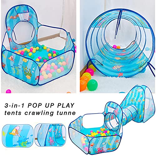 arthomer Tienda De Campaña para Niños Casa De La Tienda De Juegos De Tres Uno Casa De Juguete Plegable Casa De Juegos para Niños Rastreo De Rompecabezas Piscina De Bolas para Cercas Túnel De Rastreo