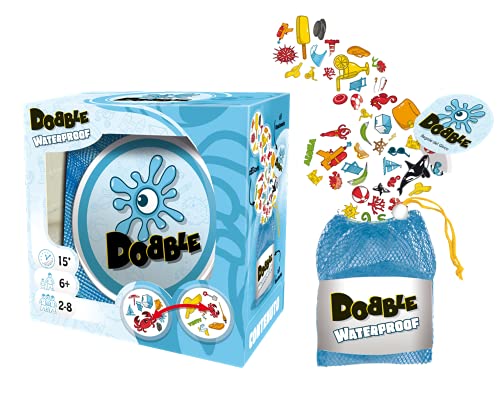 Asmodee - Dobble: Waterproof, juego de cartas para toda la familia, edición en italiano, 8247
