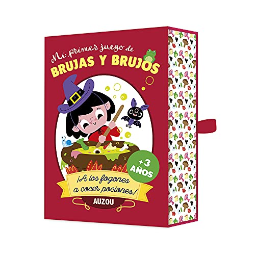 Auzou- Pequeña brujita Juego de Cartas, Multicolor (XOU-3896105)