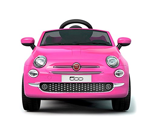 B90106 Coche eléctrico para niños FIAT 500 cabrio asiento cuero 12V Teledirigido - Rosa