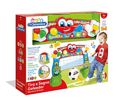 Baby Clementoni 17200 Tira e Segna Goleador - Portería de fútbol (versión italiana) , color/modelo surtido