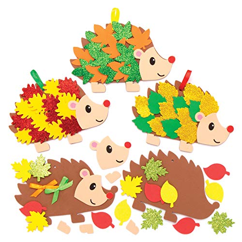 Baker Ross AX163 Kits Erizo Frondoso - Paquete De 5, Artes Y Manualidades De Otoño E Invierno