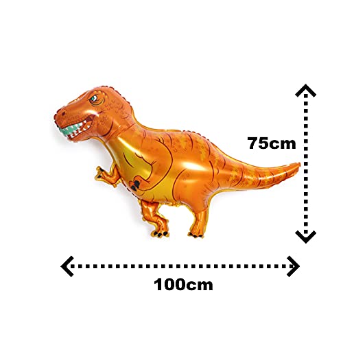ballonfritz® Globo de dinosaurio XXL Dino Tyrannosaurus Rex, 100 x 75 x 25 cm como regalo de cumpleaños, decoración de fiesta o sorpresa para cumpleaños infantiles