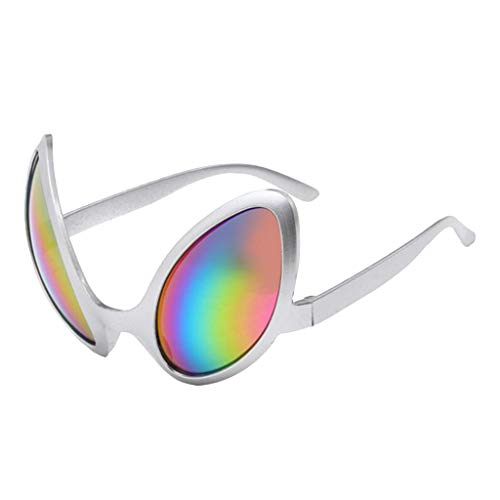 Baoblaze Novedad Alien Sunglass Party Gafas Disfraz Juego De Roles Accesorios Para Disfraces - Lente colorida con marco plateado, Individual