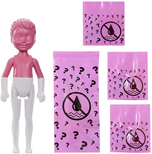 Barbie Chelsea Color Reveal, muñeca sorpresa color monocromático con accesorios de moda sorpresa (Mattel GTT24)
