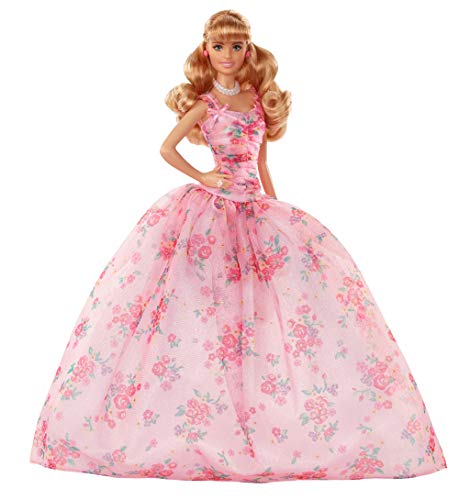 Barbie Collector, Muñeca Feliz Cumpleaños rubia con accesorios (Mattel FXC76)