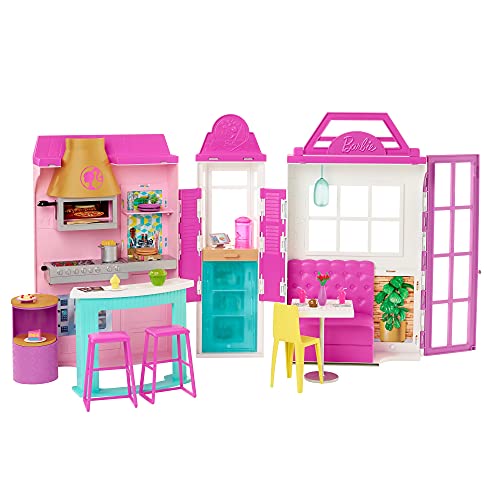 Barbie Restaurante Muñeca rubia con con cocina de juguete y accesorios, regalo para niñas y niños +3 años (Mattel GXY72)
