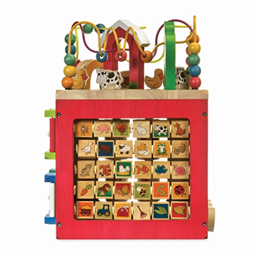 Battat- Cubo de Madera Descubre el Centro de Actividades de la Granja para niños de 1 año en adelante (Branford Ltd. BT2599C1Z) , color/modelo surtido