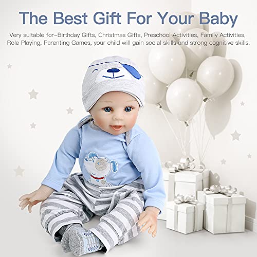 Bebe Reborn Silicona Bebe Reborn Niño Muñecos Reborn Niño 22 Pulgadas 55CM Muñecas para Niñas Muñecos Reborn Muñecas Reborn Regalo de Juguete para Niños Reborn