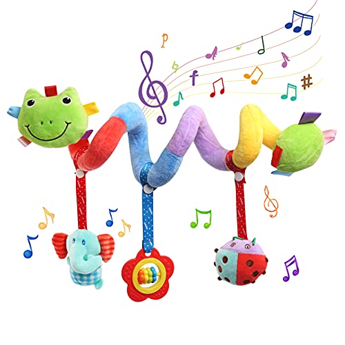 BelleStyle Juguetes Colgantes para Bebé, Cochecito de Bebé Juguetes de Cuna, Juguetes para Colgar, Juguetes de Cochecitos de Bebé en Espiral, Colgando Sonajeros Juguetes de Peluche