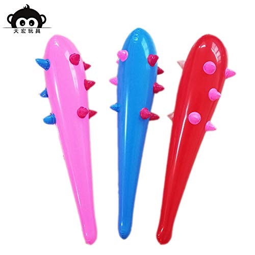 BESLIME Inflatable Props Set - Inflatable Sticks Pirate Sword Stick Star Wars Lightsaber Sword Stick Caveman Club Children's Toy Primal Human Cosplay (Random Color)