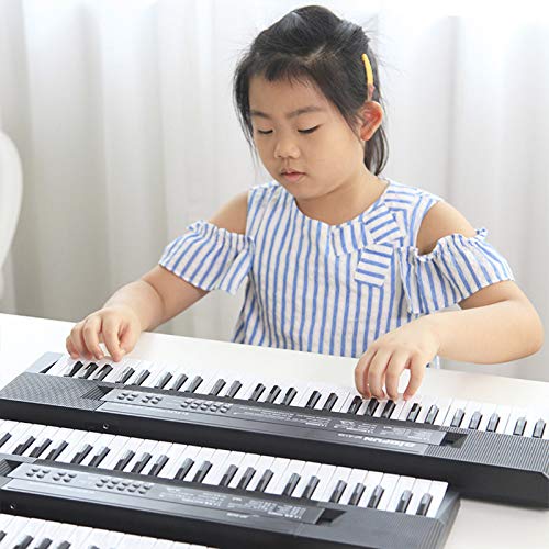 BestSiller Teclado de piano portátil de 54 llaves, mini teclado de música eléctrico para niños, juguete educativo para niños con fuente de alimentación dual y mini micrófono para principiantes