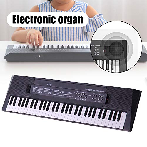 BestSiller Teclado de piano portátil de 54 llaves, mini teclado de música eléctrico para niños, juguete educativo para niños con fuente de alimentación dual y mini micrófono para principiantes