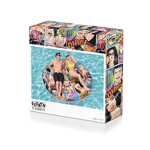 BESTWAY 43264 Colchoneta Hinchable Pop Art Comic Redonda, 188 cm