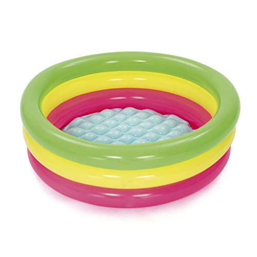 BESTWAY 51128 - Piscina Hinchable Infantil Summer 70 x 24 cm Estructura 3 Anillos y Suelo Hinchable Colores Para Niños Mayores de 2 Años Capacidad 41 Litros