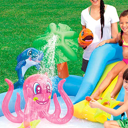 Bestway 53052 - Piscina Hinchable Infantil Acuario 239x206x86 cm con Tobogán