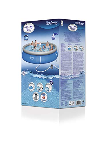Bestway Fast Pool Set 457x84 cm, mit Filterpumpe Piscina con Bomba de Filtro (457 x 84 cm), Color Azul, (57313)