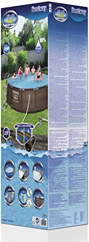 Bestway Steel ProMAX Deluxe Series Pool Set Juego de Piscina con Marco de Acero con Bomba de Filtro, marrón, 366 x 100 cm