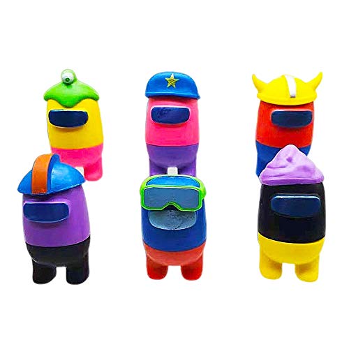 BESTZY Among Us Figuras en Miniatura 6PCS Among Us Figure Toy Entre Nosotros Juguetes Navidad DIY Figuras de Jardín Decoraciones Adornos de Mesa Escritorio Figuras de Juguete Lindas Colección