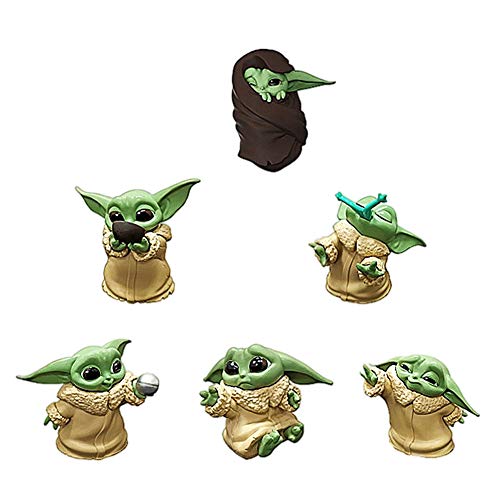 BESTZY Baby Yoda Toy 6 Figuras de Peluche para Bebé Baby Yoda Doll Figure Modelo de Acción para la Oficina o Los Niños