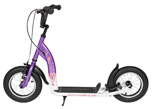 BIKESTAR Patinete Infantil Patineta Scooter Premium Scooter para niños y niñas a Partir de 6-7 años | Edición 12" Sport | Lila & Blanco