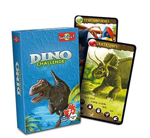 Bioviva- Juego de cartas Dino Challenge, Color azul (Asmodee DIN02)
