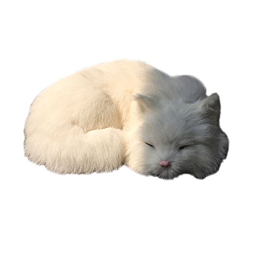 Black Temptation Simulación Gato Juguetes de Peluche como Modelo de decoración para el hogar, Decoraciones de Coches (Blanco 21x17cm)
