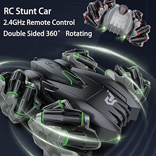 BMSARE Coche Teledirigido, 2.4GHz RC Coche, Coche Giratorio Doble Cara 360° con Batería Recargable, 4X4 Alta Velocidad Todoterreno Coche Teledirigidos para Niños Regalo Cumpleaños