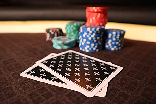Bol Sans Playing Cards 3320 - Juego de cartas de póquer (2 barajas, 100% plástico y resistente al agua, índice jumbo de 0,3 mm de grosor), color negro y rojo