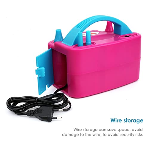 Bomba de Globos Electrico, Bomba de Aire Eléctrica Para Globos 600w Portátil, Modo Automático y Semiautomático, Doble Boquilla Infladora/Ventilador para Cumpleaños, Fiestas, Bodas