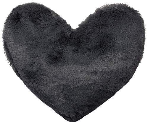 Brandsseller - Cojín en forma de corazón (40 x 30 cm), color gris antracita
