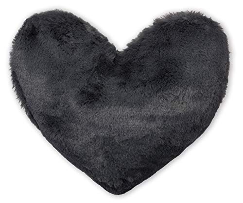 Brandsseller - Cojín en forma de corazón (40 x 30 cm), color gris antracita