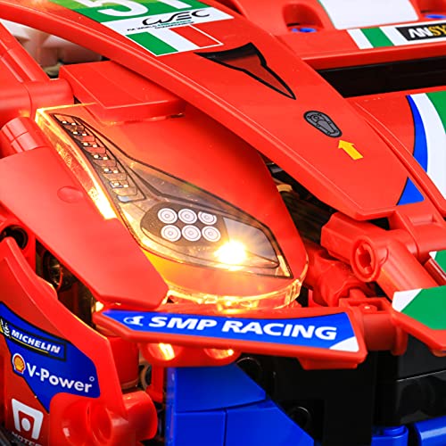 BRIKSMAX Kit de iluminación LED Controlador Remoto Multifuncional para Lego Technic Ferrari 488 GTE AF Corse #51" - Compatible con Lego 42125 Building Blocks Model- No incluir el Conjunto de Lego