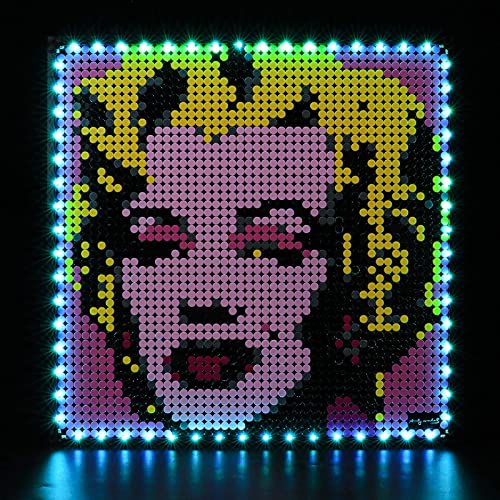 BRIKSMAX Kit de iluminación LED Lego Art Marilyn Monroe de Andy Warhol - Compatible con Lego 31197 Building Blocks Model- No incluir el Conjunto de Lego（Versión de Control Remoto）