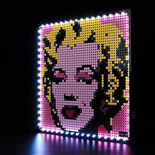 BRIKSMAX Kit de iluminación LED Lego Art Marilyn Monroe de Andy Warhol - Compatible con Lego 31197 Building Blocks Model- No incluir el Conjunto de Lego（Versión de Control Remoto）
