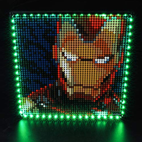 BRIKSMAX Kit de iluminación LED Lego Art Marvel Studios Iron Man - Compatible con Lego 31199 Building Blocks Model- No incluir el Conjunto de Lego