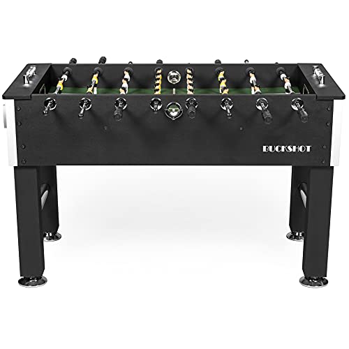 Buckshot Futbolín Negro Woodcounters Mesa De Futbol Incluyendo 2 Bolas - MDF Kabinett - Robusto 60kg - 141 x 77 x 89 cm
