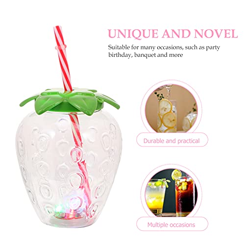 Cabilock Vasos de fiesta hawaiana de plástico con piña Luau, vasos con pajitas LED, vasos para bebidas tropicales hawaianas, verano, fiesta, playa, suministros de decoración, 3 unidades, transparente