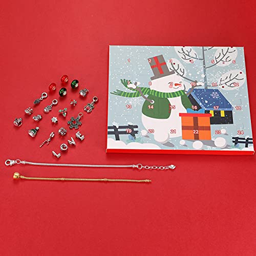 Calendario de Adviento de cajas de regalo de Navidad para niños, incluye 24 tipos de adornos de moda para accesorios y pulseras B)