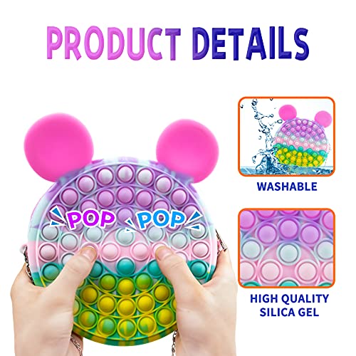 CaLeQi Pop it Push Bubble Bolsa de Hombro, Fidget Sensory Toy Bag Simple Dimple Toy Bag Sensory Bolsas de Hombro Sensoriales, Moda Creativa Diagonal Bolsa Juguetes de Mano