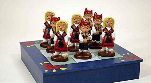 CAPRILO Juego Decorativo de Madera Tres en Raya Galicia-Asturias Figuras Resina. Adornos y Esculturas. Juegos y Juguetes. Regalos Originales.