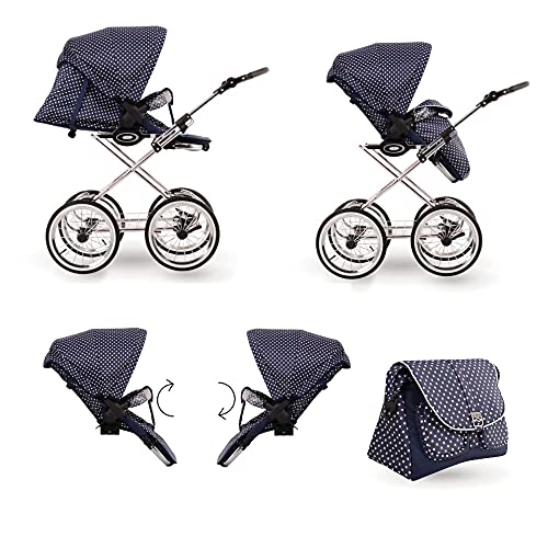 Cesta de mimbre retro hecha a mano Ruedas neumáticas 8 colores Retro by Lux4Kids Silver R01 Silla de auto 4 en 1 + ISOFIX