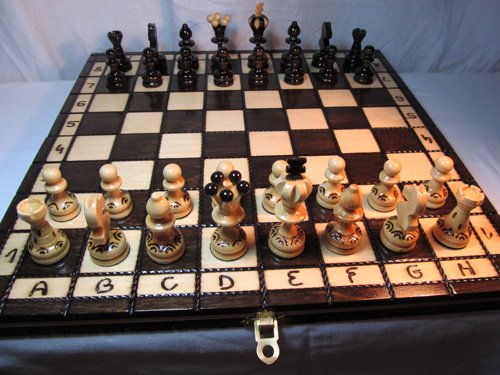 ChessEbook PEARL 34 - Ajedrez de Madera, Tablero de 34 x 34 cm