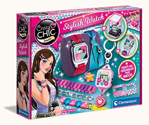 Clementoni-18635 - Crazy Watch - juego creativo para decorar reloj a partir de 7 años